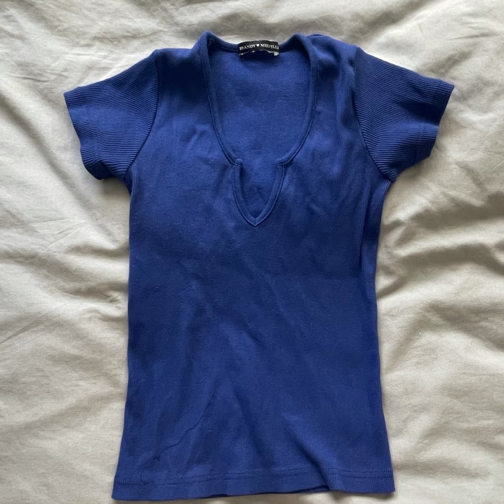 Royal blue brandy melville notch top